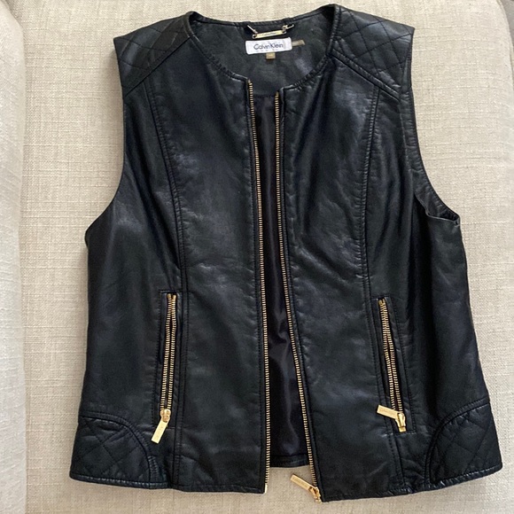 CALVIN KLEIN LEATHER VEST - Picture 1 of 3